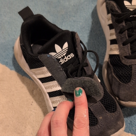 Adidas Kids Black and White Sneakers - Picture 2 of 6